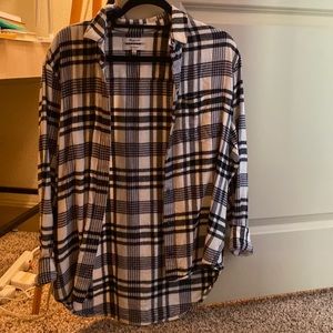 Madewell white and black flannel oversized